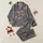 Women's Intricate Painterly Vintage Botanical Floral Tapestry in Muted Rose Plum Indigo Satin Pajamas Set - 1