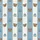 Women's Muted Sky Blue Cream Striped Whimsical Bear Head Pastel Flower Moon Pattern Satin Pajamas Set - 2