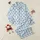 Women's Pastel Sky Blue White Vertical Stripe Whimsical Navy Bow Dot Flat Art Satin Pajamas Set - 1