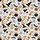 Women's Whimsical Black Orange Illustrative Halloween Pattern with Witch Hats, Bats, Jack-o'-Lanterns on White Satin Pajamas Set - 2