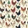 Women's Whimsical Hand-Drawn Christmas Chicken Rooster Festive Red Green Blue Cream Pattern Satin Pajamas Set - 2