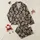 Women's Deep Brown Repeating Stylized Skulls & Bones with Cream Tan Leopard Spots Satin Pajamas Set - 1