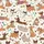 Women's Whimsical Cartoon Dog Breeds Pattern Creamy Off-White Fuchsia Pink Teal Yellow Polka Dots & Bones Satin Pajamas Set - 2