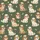 Women's Whimsical Cavapoo Dog Illustration Pattern, Deep Olive Green, Creamy Tan, Warm Brown Hues Satin Pajamas Set - 2