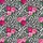 Women's White Black Leopard Print with Vibrant Pink Rose Cluster Art Satin Pajamas Set - 2
