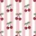 Women's Romantic Pink White Striped Deep Red Cherry Cluster Art Satin Pajamas Set - 2