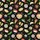 Women's Colorful Japanese Cuisine Art Pattern: Sushi, Ramen, Gyoza, Edamame on Black Satin Pajamas Set - 2