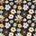 Women's Whimsical Illustrative Floral Scatter Pattern in Cream, Beige, Soft Blues, Mint, Lavender on Deep Brown Satin Pajamas Set - 2