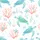 Women's Whimsical Aqua Teal Watercolor Sea Turtle Coral Pink Reef Pattern Satin Pajamas Set - 2