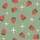 Women's Muted Sage Green Bright Red Strawberry Pale Yellow Starburst Hand-Drawn Naive Scattered Pattern Satin Pajamas Set - 2