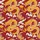 Men's Stylized Gold Dragon Saffron Yellow Cloud Foliage Crimson Red Asian Art Pattern Satin Pajamas Set - 2