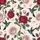 Women's Vintage Botanical Rose, Hummingbird, & Butterfly Pattern with Fuchsia, Teal & Emerald Greens on Blush Cream Satin Pajamas Set - 2