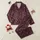 Women's Deep Burgundy White Whimsical Celestial Stars Moons Constellations Hand-Drawn Script Satin Pajamas Set - 1