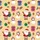 Women's Whimsical Festive Santa Snowman Penguin Gingerbread Repeat Beige Red Royal Blue Satin Pajamas Set - 2