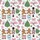 Women's Festive Pink Nutcracker Gingerbread Tree Holly Sky Blue Snowflake Pattern Satin Pajamas Set - 2
