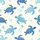 Women's Whimsical Cerulean Blue Sea Turtle Starfish & Coral Cream Ocean Pattern Satin Pajamas Set - 2