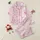 Women's Shabby Chic Fuchsia Rose Pastel Floral Panel Patchwork with Lace Scrollwork Satin Pajamas Set - 1