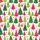 Women's Whimsical Hand-Drawn Forest Pattern Green Pink Polka Dot Striped Christmas Tree Motifs Satin Pajamas Set - 2