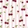 Women's Whimsical Light Pink White Striped Dark Red Cherry Cluster Olive Leaf Graphic Satin Pajamas Set - 2