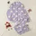 Cozy Aesthetic Fans Gentle Lavender Cable Knit Sleepy Bear Faces & Stars Pattern Satin Pajamas Set - 1