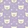 Cozy Aesthetic Fans Gentle Lavender Cable Knit Sleepy Bear Faces & Stars Pattern Satin Pajamas Set - 2