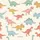 Unisex Dinosaur Lovers' Whimsical Hand-Drawn Dinosaurs in Muted Pastel Tones on Cream Satin Pajamas Set - 2