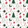 Women's Seamless Flat Graphic Christmas Tree Holly Candy Cane Star Ornament Polka Dot Pattern Red Green White Satin Pajamas Set - 2