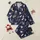 Women's Mystical Celestial Occult Pattern on Navy with Golden Moon, Crystal Ball, Witch Hat, Skull & Runes Satin Pajamas Set - 1