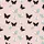 Women's Blush Pink Delicate Stylized Butterfly Pattern with Robin's Egg Blue and Peach Accents Satin Pajamas Set - 2
