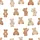 Women's Whimsical Hand-Drawn Teddy Bear Warm Brown Pastel Pink Blue Taupe Polka Dot Pattern Satin Pajamas Set - 2