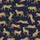 Women's Plus Size Deep Navy Golden Tan Stylized Leopard Dynamic Poses Satin Pajamas Set - 2