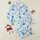 Women's Whimsical Hand-Drawn Multi-Blue Monkey Tropical Foliage Star Motif White Satin Pajamas Set - 1