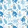 Women's Whimsical Hand-Drawn Multi-Blue Monkey Tropical Foliage Star Motif White Satin Pajamas Set - 2