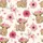 Whimsical Style Lovers' Pale Cream Fluffy Highland Cow Pink Rose Blossom & Butterfly Pattern Satin Pajamas Set - 2