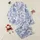 Women's Intricate Cerulean Blue Toile Peony Butterfly Songbird Etched Pattern Satin Pajamas Set - 1