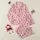 Red Strawberry, Pink Ribbon Bow & Fuchsia Heart Baby Pink Sleep Set Satin Short-Sleeve Pajamas Set - 1