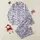 Women's Illustrative Purple Trumpet Flower Deep Green Leaf Pale Lavender Botanical Design Satin Pajamas Set - 1