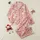 Women's Blush Pink Painterly Rose & Coral Floral with Grey Accents and Brown Butterflies Satin Pajamas Set - 1