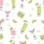 Women's Whimsical Hand-Drawn Pink Green Cocktail Glass Lime Wedge White Pattern Satin Pajamas Set - 2