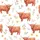 Nature & Animal Lovers' Whimsical Watercolor Highland Cow Terracotta Blush Pink Wildflower Pattern Satin Pajamas Set - 2