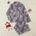 Women's Dreamy Lavender Grey Abstract Cloud Swirl Shaggy Texture Satin Pajamas Set - 1