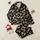Women's Chic Black Beige-Tan Leopard Spot Bow Illustrative Design Satin Pajamas Set - 1