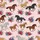 Girls' Whimsical Galloping Horses Wildflowers Chestnut Fuchsia Pink Design Satin Pajamas Set - 2
