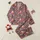 Whimsical Halloween Design: Dusty Plum Botanical Pattern with Friendly Ghosts, Pink Blooms & Orange Pumpkins Satin Pajamas Set - 1