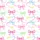 Women's Whimsical Watercolor Bows & Flowing Ribbons All-Over Print in Fuchsia Pink, Sky Blue, Mint Green Satin Pajamas Set - 2