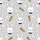 Women's Muted Grey Charming Bunny Carrot Star Pastel Pink Polka Dot Pattern Satin Pajamas Set - 2