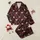 Maroon Black Plaid: Whimsical Merry Joy Script, Holly, Stars & Candy Canes - Festive Wear Satin Pajamas Set - 1
