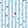 Dreamy Sky Light Blue White Striped Red Heart Motifs Design Satin Pajamas Set - 2