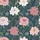 Elegant Exotic Bloom Design with Luxurious Foliage: Deep Teal & Muted Rose Item Satin Pajamas Set - 2