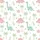 Women's Whimsical Pastel Pale Rose Pink Aqua Green Dinosaur Tropical Palm Fern Pattern Satin Pajamas Set - 2